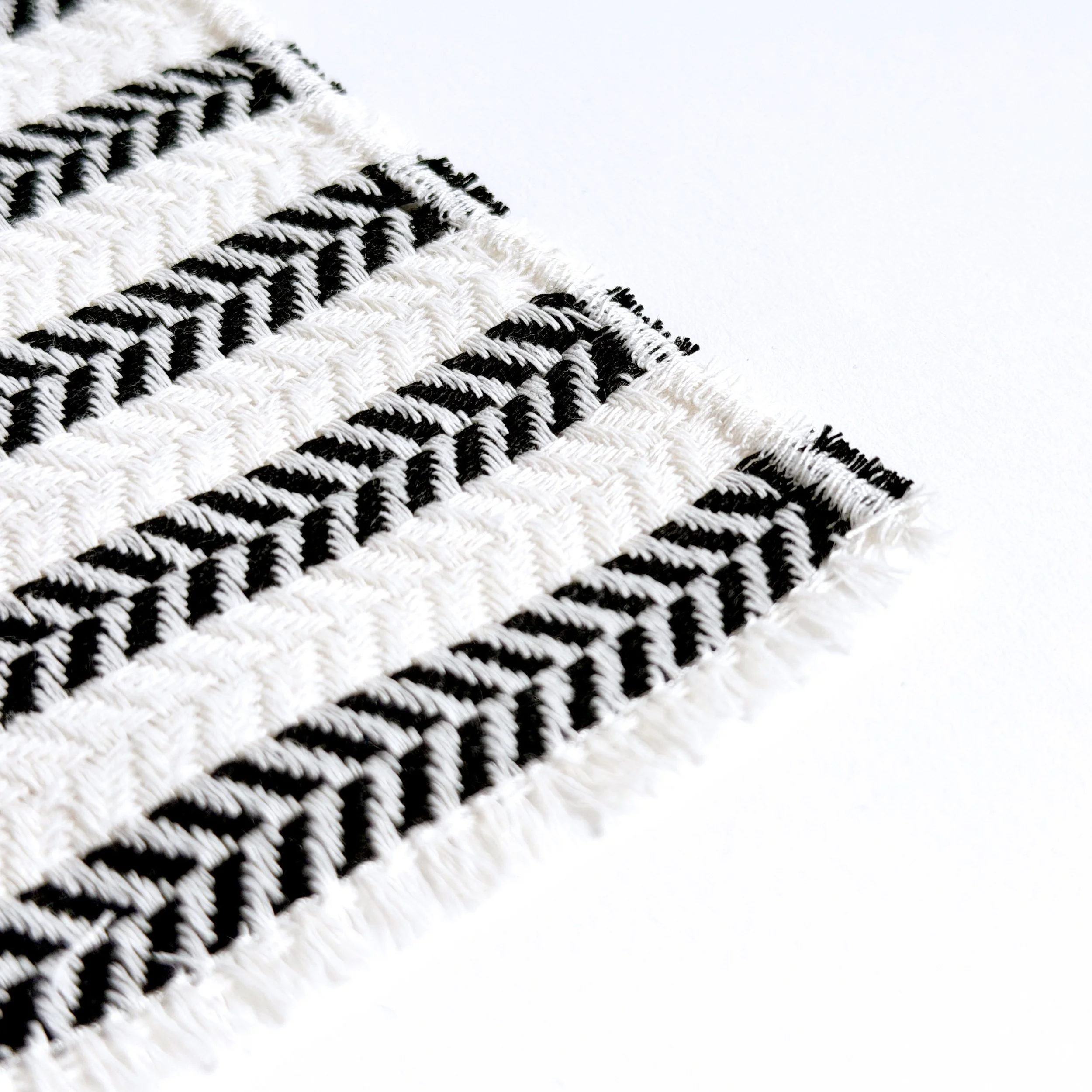 Close-up of striped miniature beach towel showing texture detail