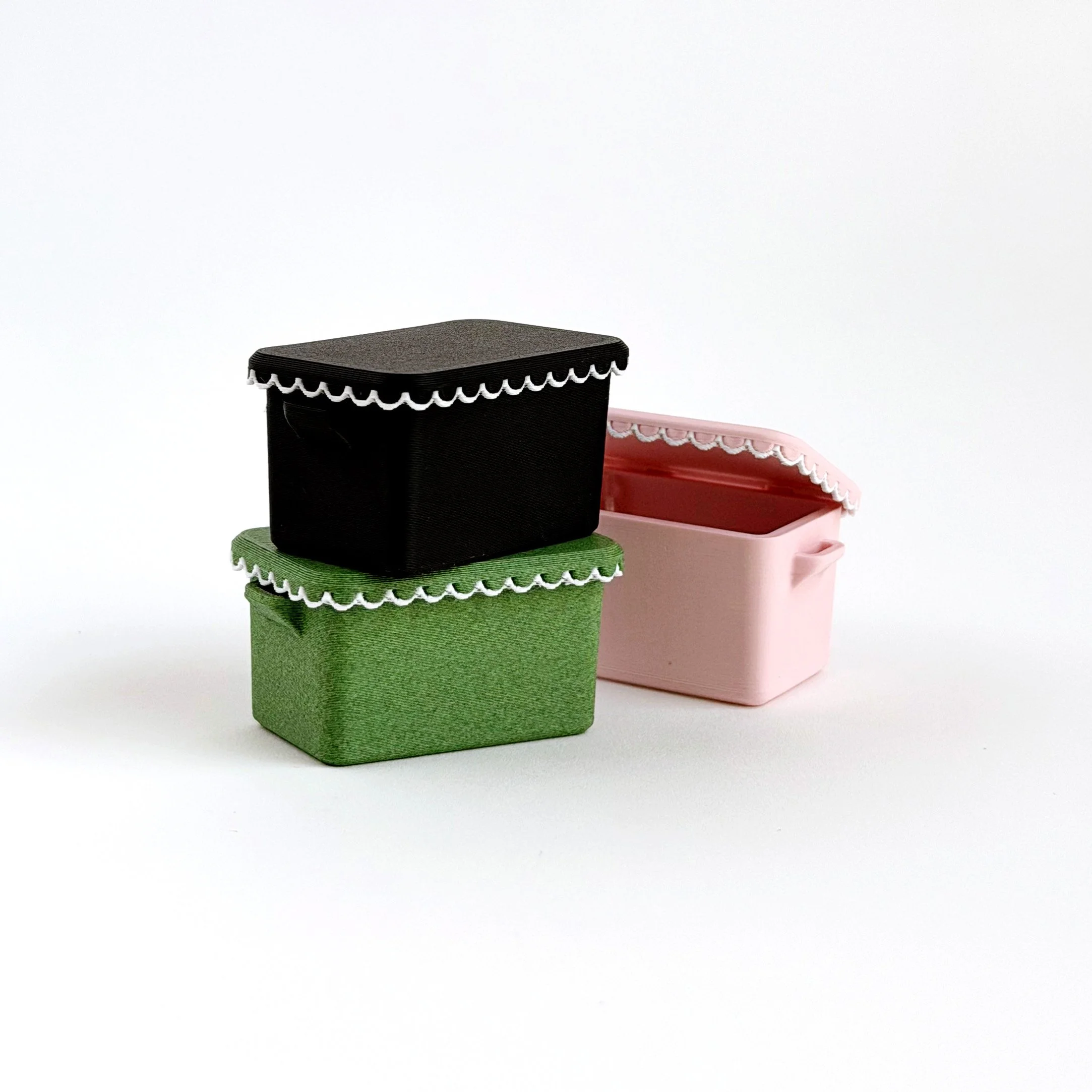 Dollhouse scale cooler with ice bag, styled for outdoor summer scene