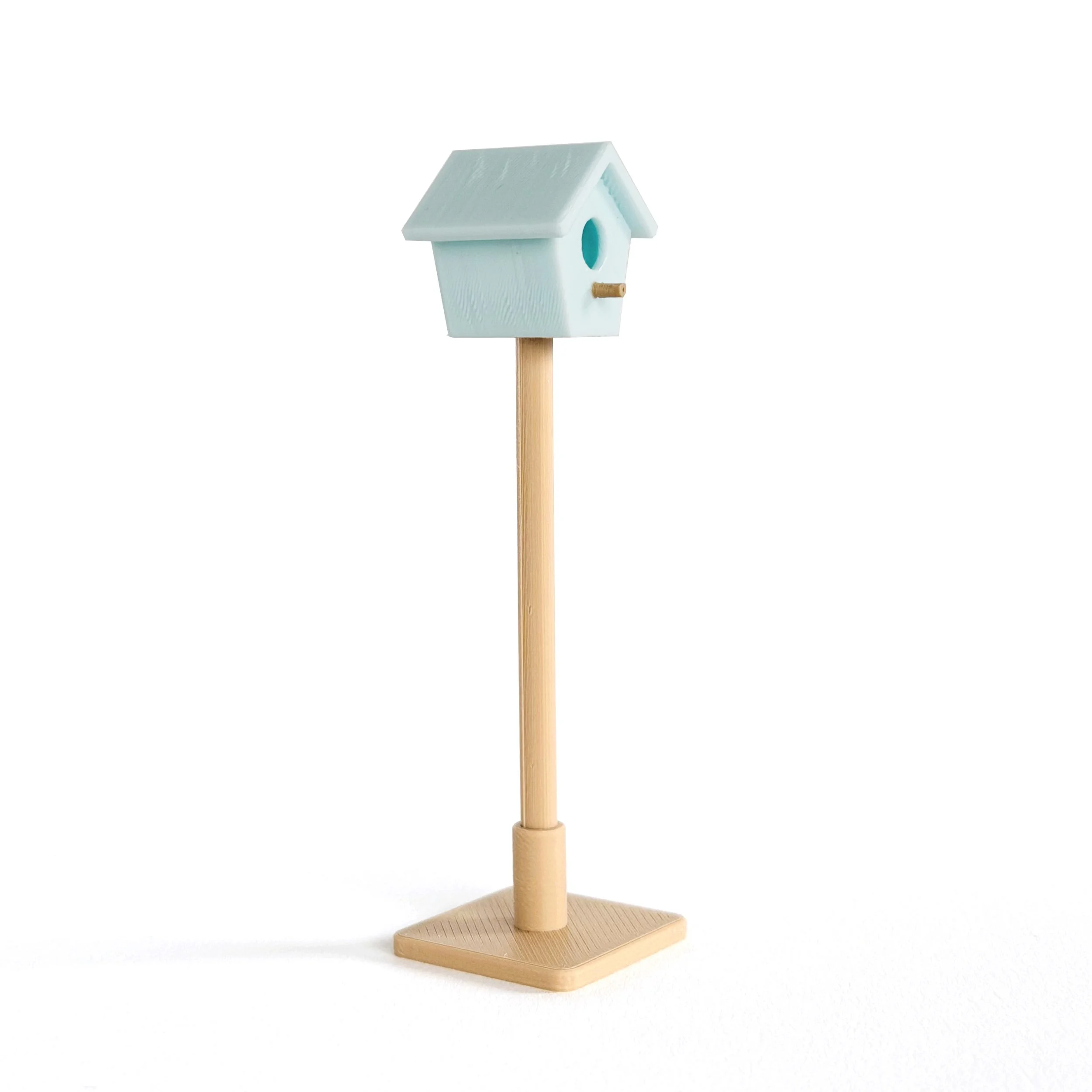 pale blue miniature birdhouse dollhouse outdoor accessory
