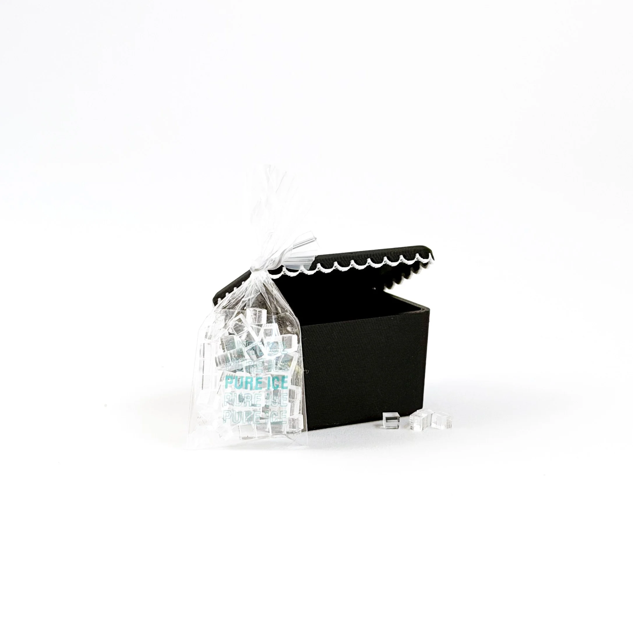 1:12 scale miniature black cooler with white lid, shown closed on bright white background