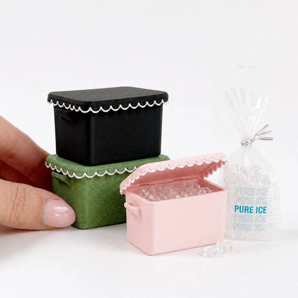 Miniature Dollhouse Cooler with Ice