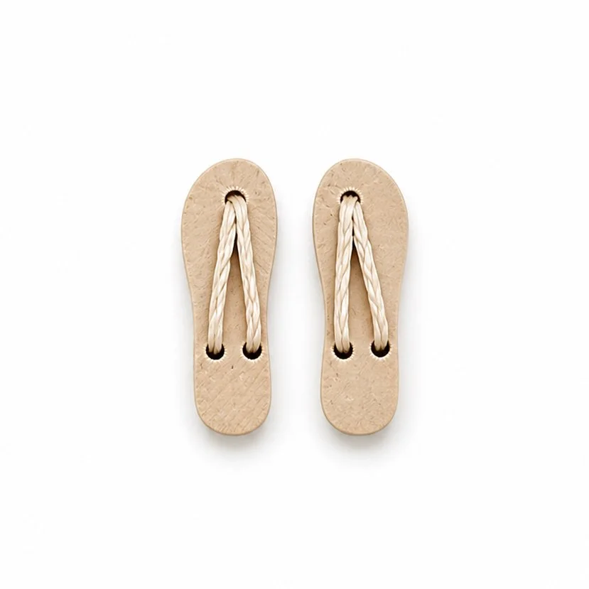 Neutral tan dollhouse flip flops for beach and summer scenes