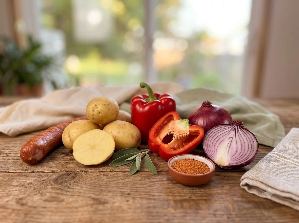 Ingredients for One-Pan Sausage and Potatoes