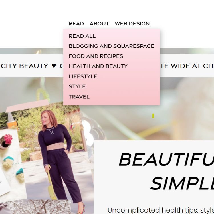 Squarespace menu showing gradient background color