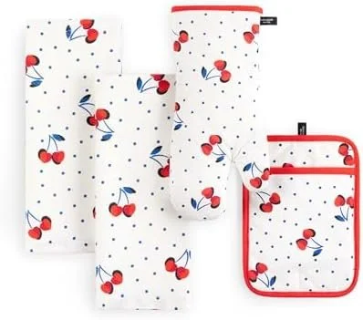 Kate Spade New York Cherry Dot Kitchen Towel and Hot Pad Set