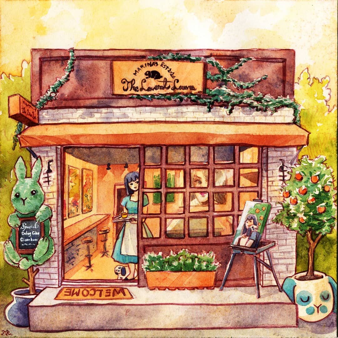 The Leveret Lourve / 7x7 / hot press cotton

Inspired by these &quot;small businesses store front&quot; posts of artists/crafters drawing a shop for themselves I saw a while back. 

I don't operate a store out of insta but I loved the idea of imagini