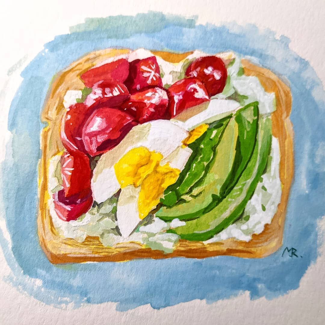 Toast!
From _patsypeach_ and phoebe.creates curated hundred foods pinterest reference board!
.
.
.
.
.
.
.
.
.
.
.
.
.
.
#floridaartist #womanartist #gouache #gouachepainting #gouacheart #gouachestudy #foodillustration #foodart 
#avocadotoast #avocad