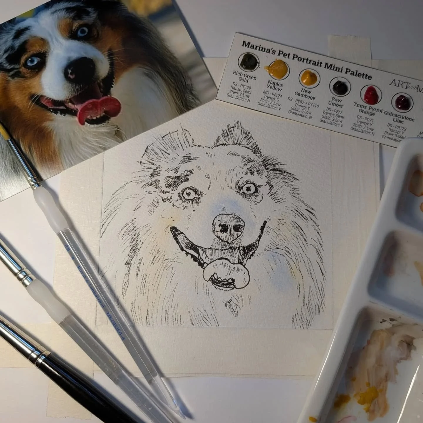 Sharing all the lovely pups I inked from our last paint your pet class! 
Next class is 9/13th Saturday, sign up link in bio, don't miss it! Or email/DM me if you'd like a custom coloring kit sent to you esp if you are not local here in Largo, FL!