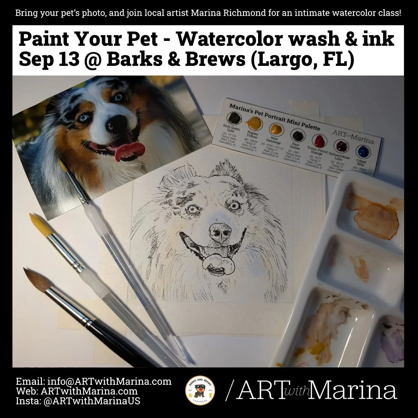Some more information on my up coming class next Saturday! 🥰

#ThingsToDoTampaBay #largo #clearwater #pinellas #DogLoversTampaBay #DogArt #sipandpaint #PaintYourPet