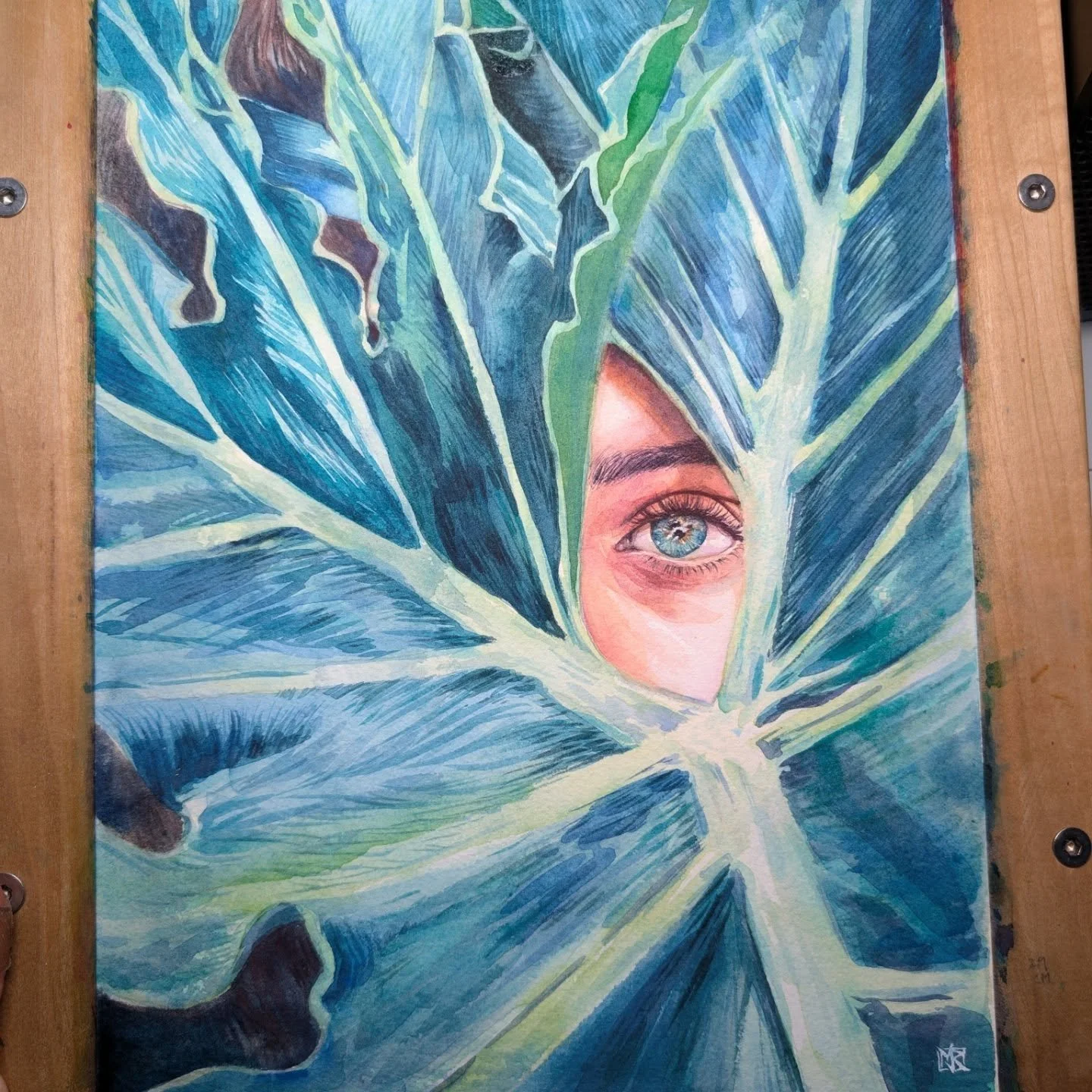 🖼️ &ldquo;Eye of the Storm&rdquo; &ndash; watercolor on paper, 8x11&quot;
I started this piece over a year ago, just before the tree fell on the house and the displacement that uprooted my home and studio. When I finally unpacked the last of my art 