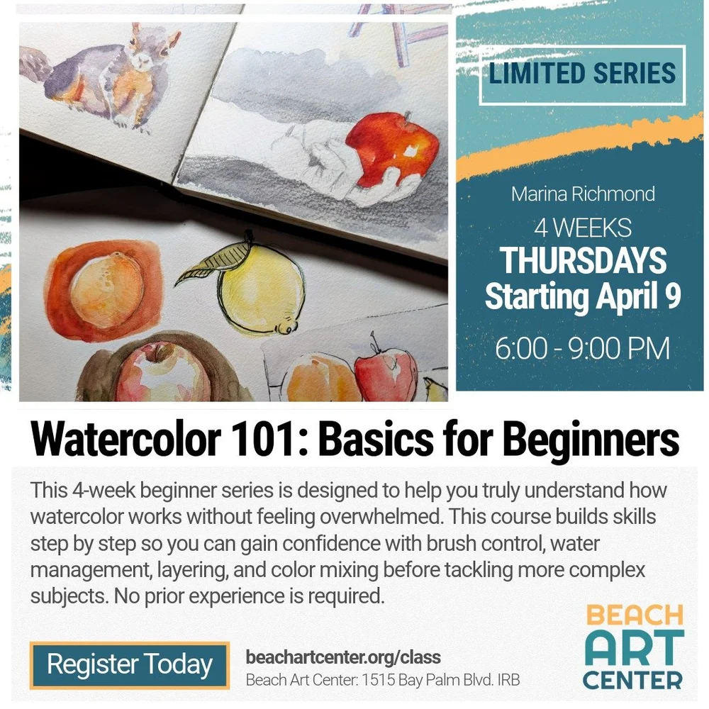 Watercolour Course Watercolor Beginner Course at BAC (1 of 4) — ART with Marina | FL Local ...