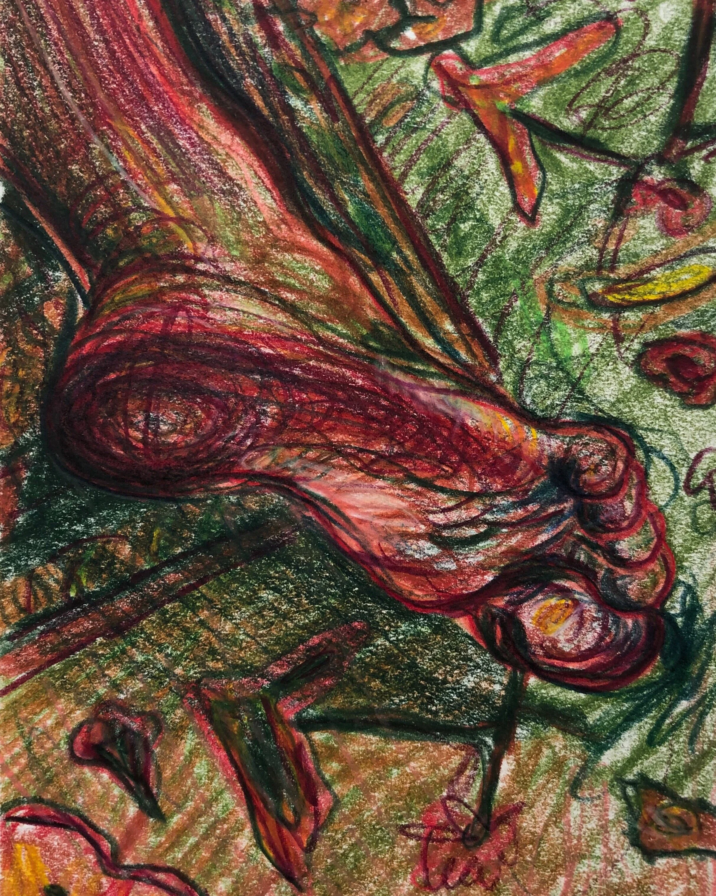 Carpet Page, 5.5 x 7", watercolor pencil on paper, 2019