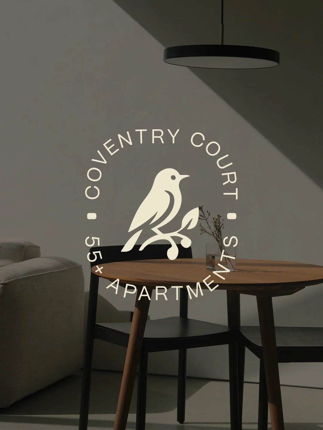 Coventry Court needed to be distinctive and classy, but also have heart and personality. So we built more than a single mark. We created a small family of marks, ranging from the soft, curious nature of the bird icon to the regal elegance of the mono