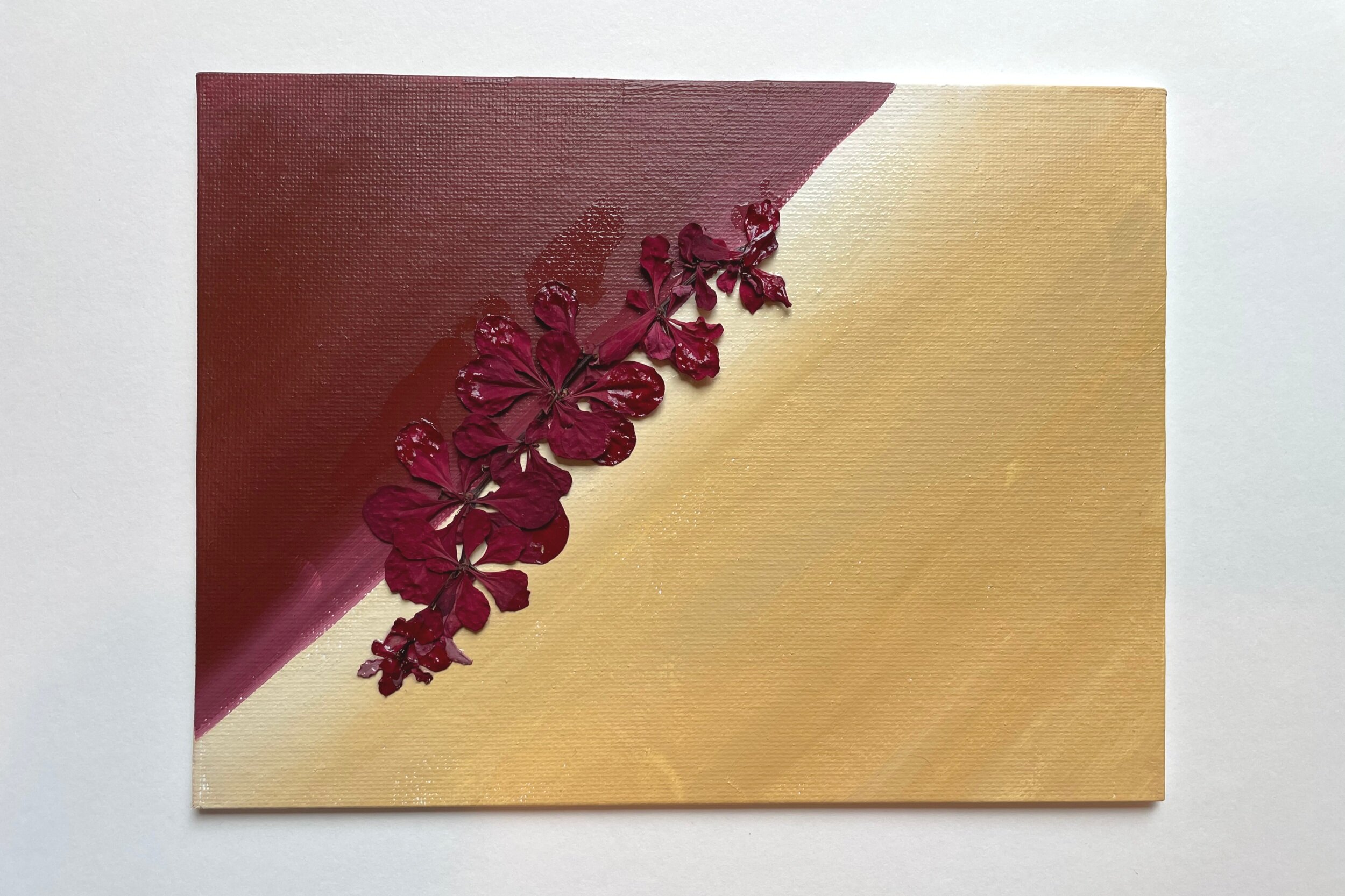 8x5 acrylic on canvas board with red barberry