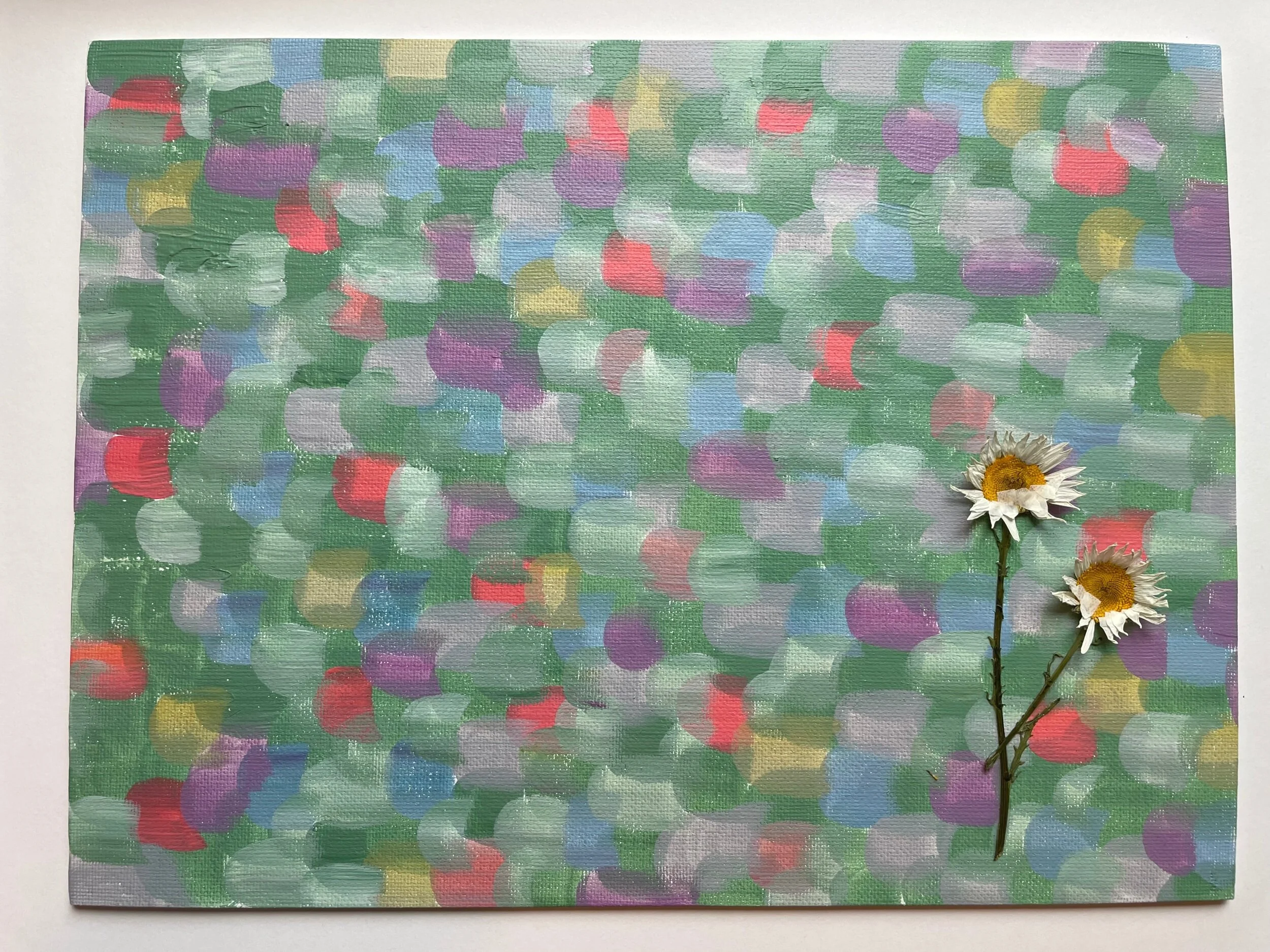 9x12 acrylic on canvas board with chamomile