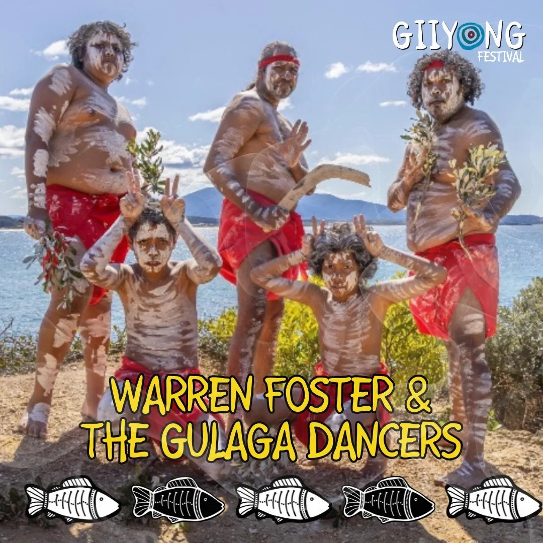 Warren Ngarrae Foster, a respected Yuin Elder, cultural leader, and artist from the Far South Coast of New South Wales, is the founder and leader of the GULAGA DANCERS. Named after the sacred Gulaga Mountain, the dance group was formed to keep Yuin c