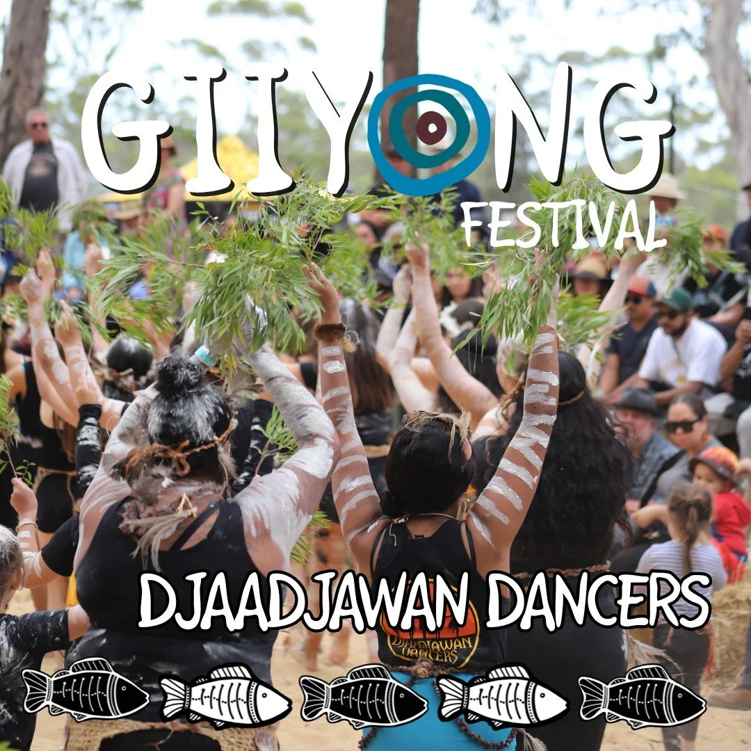🌊✨ Djaadjawan Dancers at Giiyong Festival! ✨🌊

Djaadjawan means &lsquo;sand&rsquo; in Dhurga language, and the Djaadjawan Dancers express traditional culture, beliefs and practice through their powerful dance and song.

The group includes girls, wo