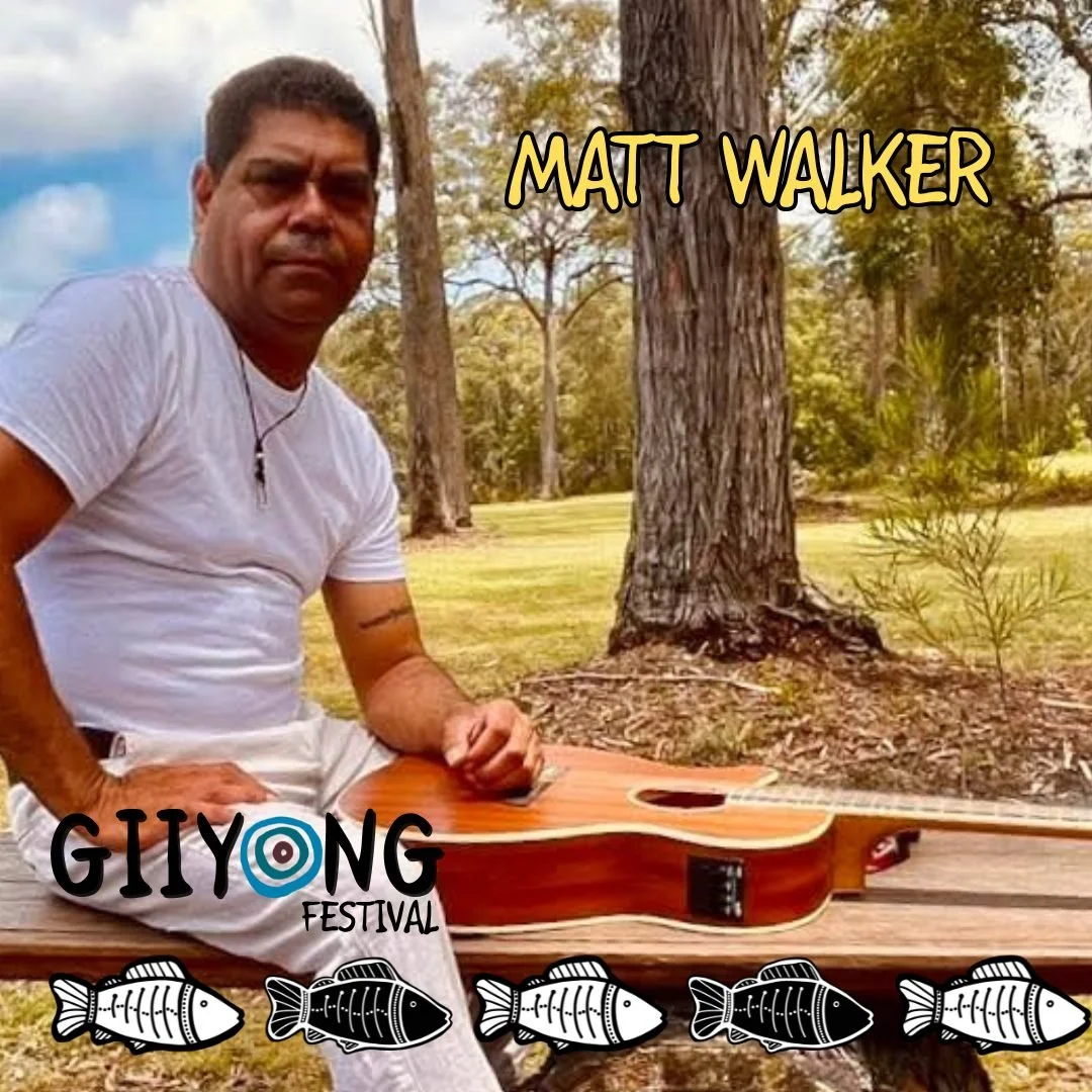 MATT WALKER is a Proud Yuin Singer- songwriter born in Pambula on the far south coast and spent his childhood growing up between Eden and Wallaga Lake. At the age of 11 Matt and his family moved to the Illawarra where Matt currently still resides.
M