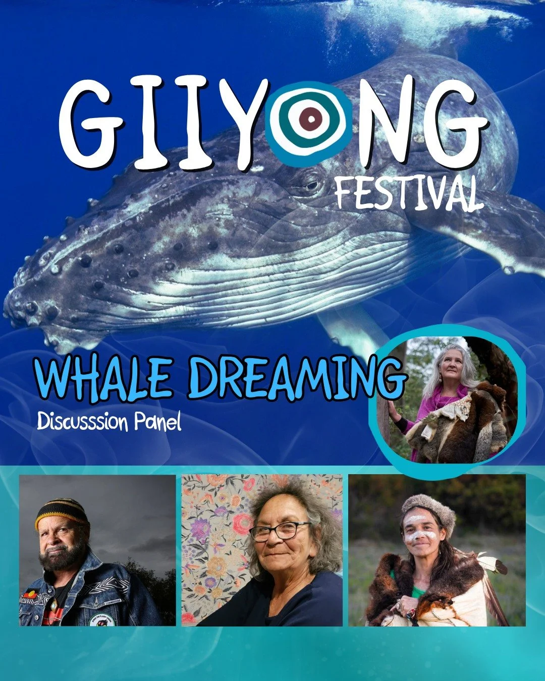 🐋 WHALE DREAMING: Discussion Panel - As the majestic whales complete their annual migration along the South Coast, Giiyong Festival presents a profound discussion exploring the ancient and ongoing significance of Whale Dreaming. 
This special panel