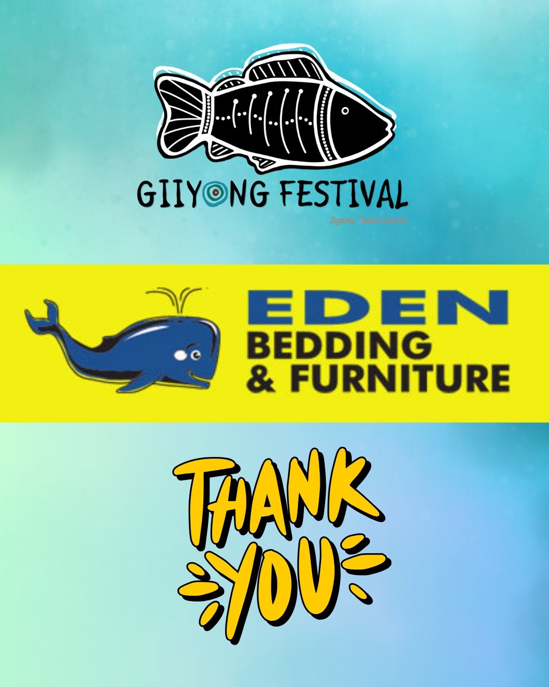 Shout out to Eden Bedding &amp; Furniture Superstore coming on board to support Giiyong Festival in 2025. They'll be helping us make our guests comfotable on stage and backstage, oaning us some super cool and comfy furniture. Check them out next time