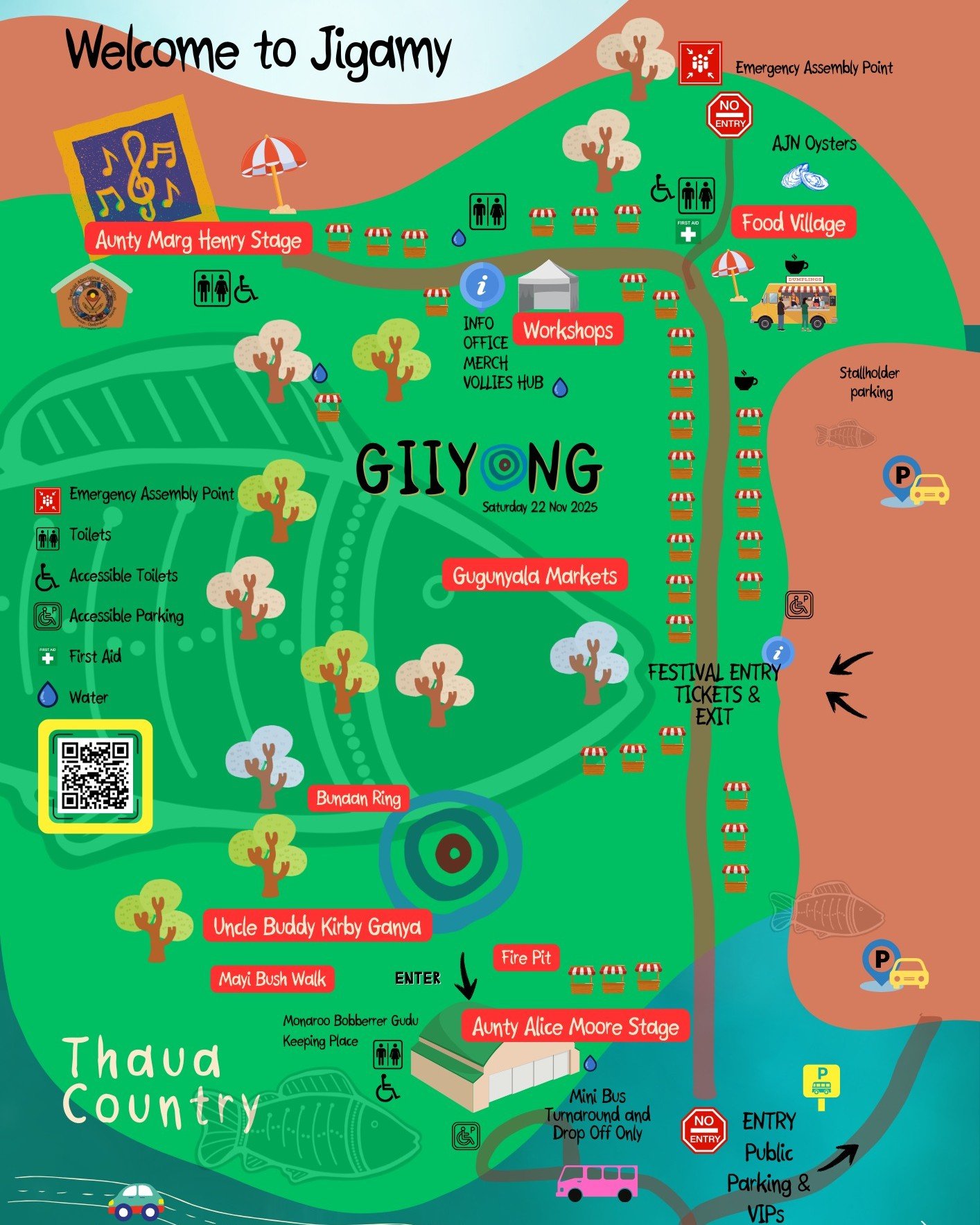 Live Music, Markets, Art, Craft, Workshops, Speakers, Yarns and Ideas, 200 Aboriginal performers and presenters, 60 vendors, 90 volunteers and a massive crew - it's all coming together. There is nothing like it! GIIYONG FESTIVAL!

See you Saturday 22