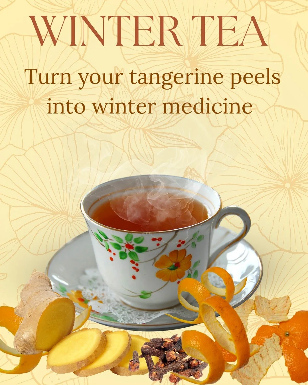 Tangerines are officially in season &mdash; sweet, bright, and packed with Vitamin C to boost your immunity this winter.
Perfect for snacking&hellip; and even better for healing tea.

Don&rsquo;t throw away the peel.

Tangerine skin makes a powerful 