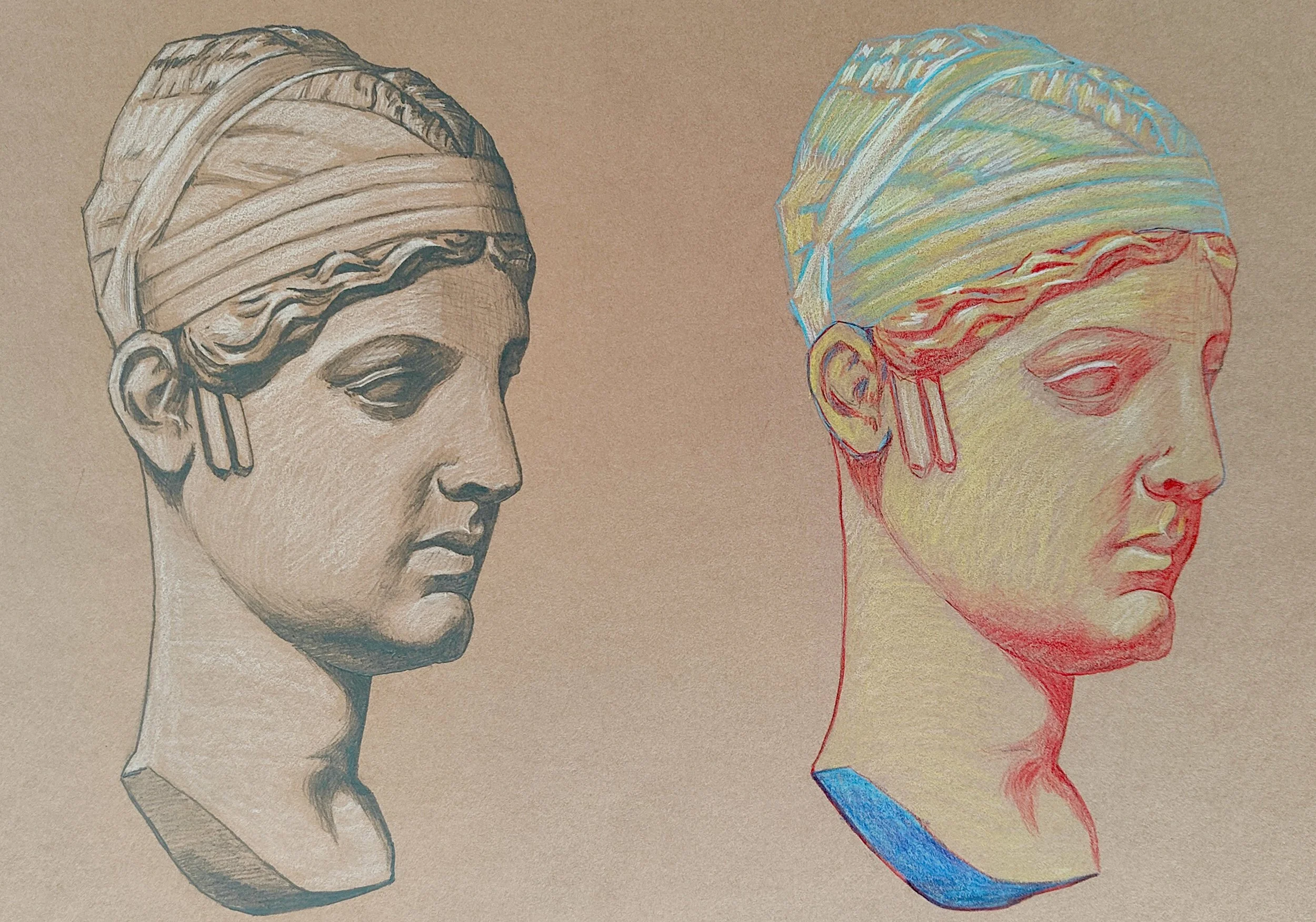 Synaesthetic drawing of Bargue plate I, 43.