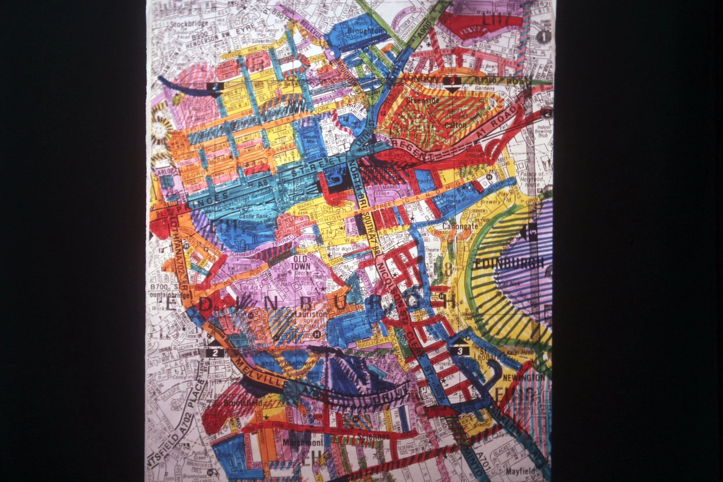 Willcott Synaesthetic artwork, map of Edinburgh.