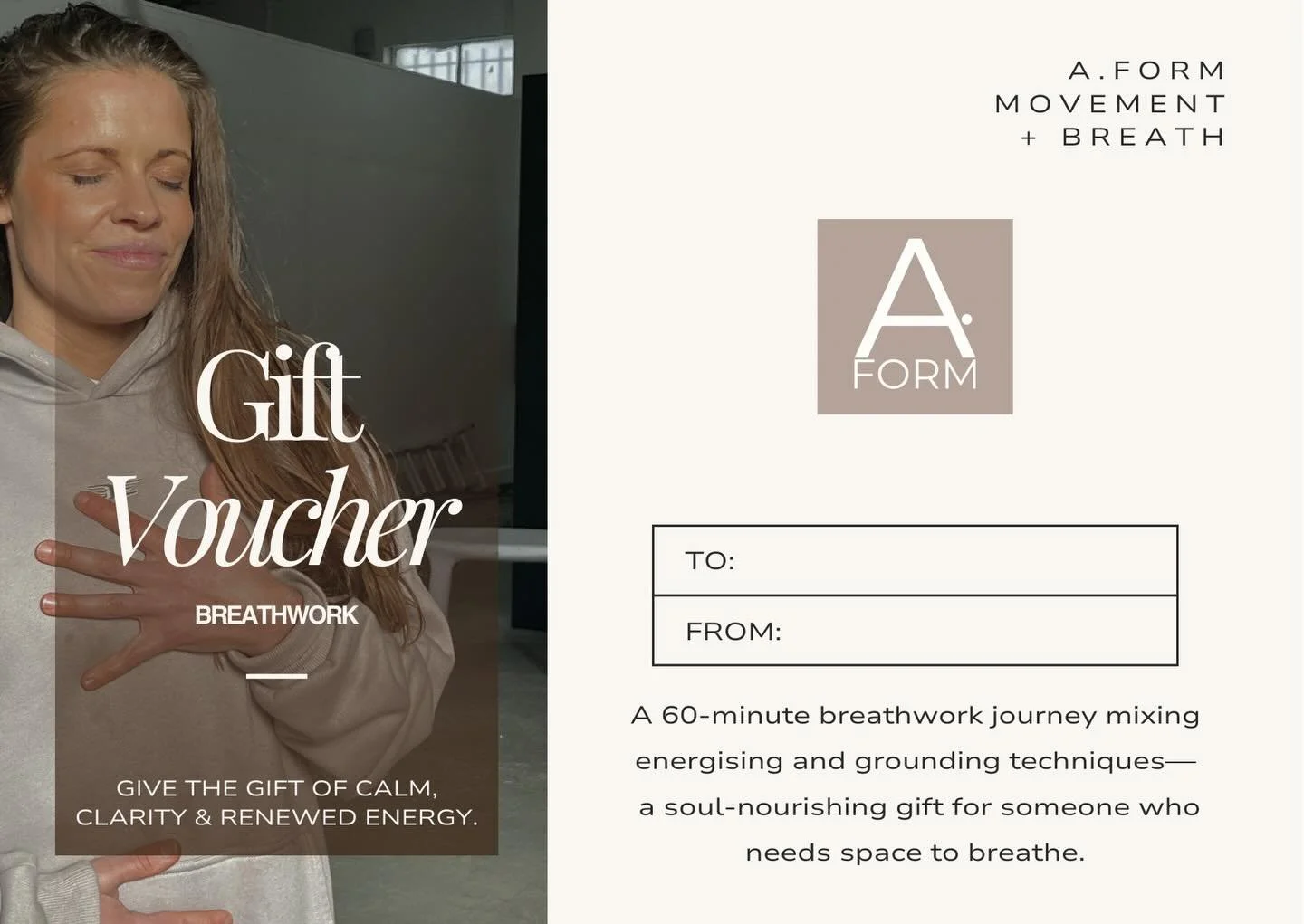 Gift someone the space to breath, release and reconnect. 
My 60 minute breathwork vouchers are now live- the perfect present for anyone needing clarity, energy and calm. 
Both online &amp; IRL
DM to secure yours. 💝