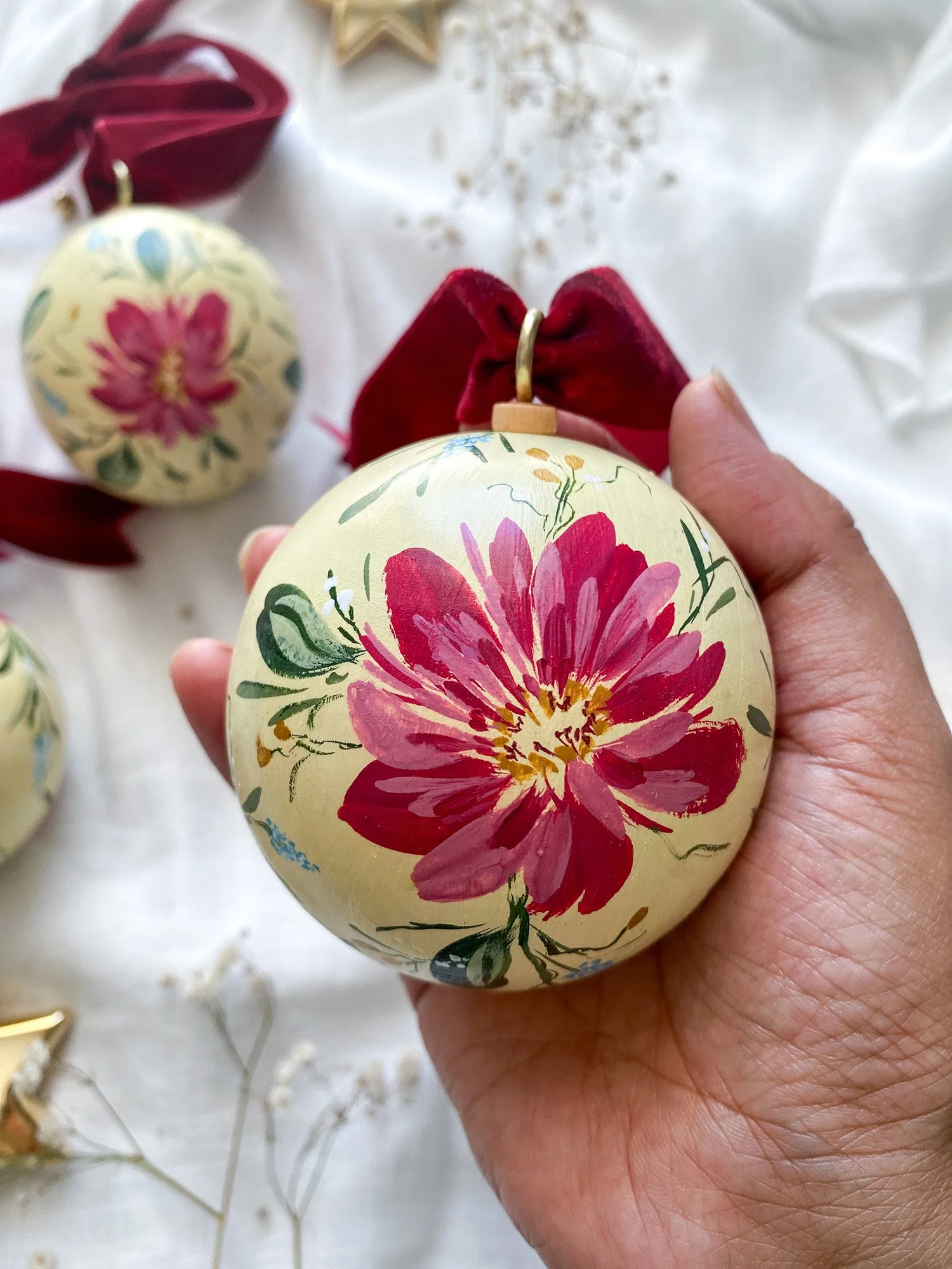 Floral Christmas ornaments