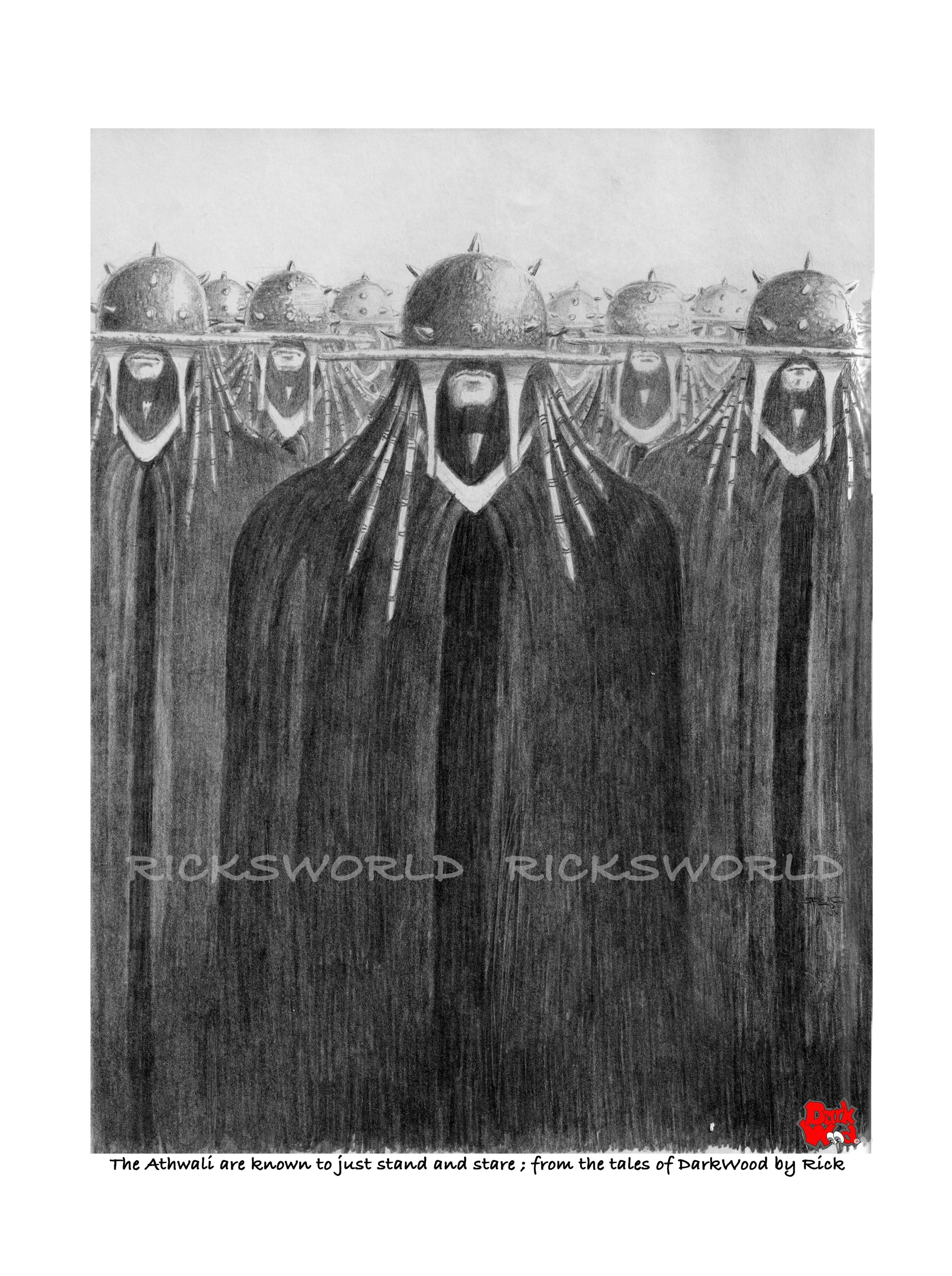 The Athwali are known to just stand and stare. (Original Pencil sketch) Code DW 090