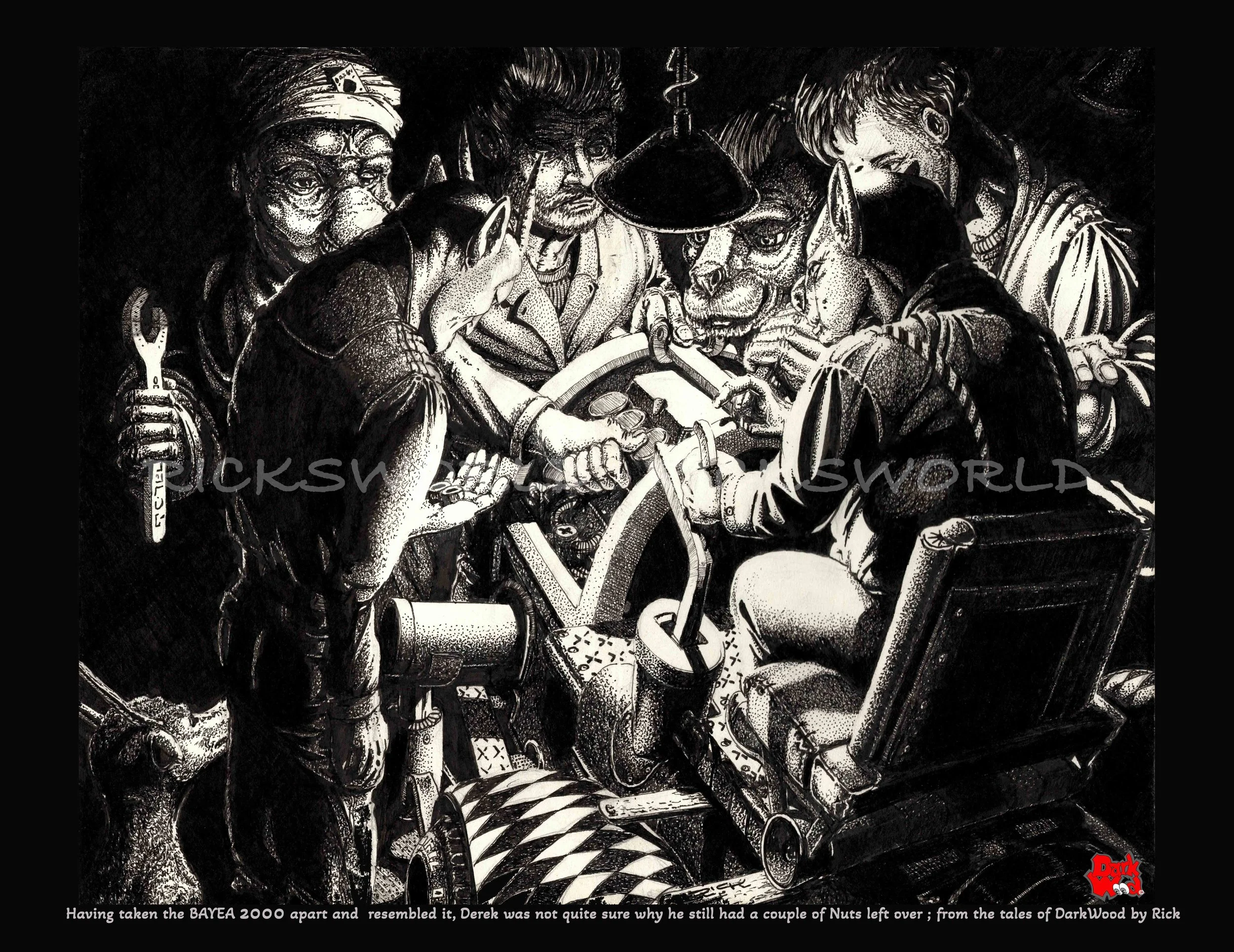 Having taken the BAYEA 2000 apart and  resembled it, Derek was not quite sure why he still had a couple of Nuts left over! (Micron - ink) code DW064