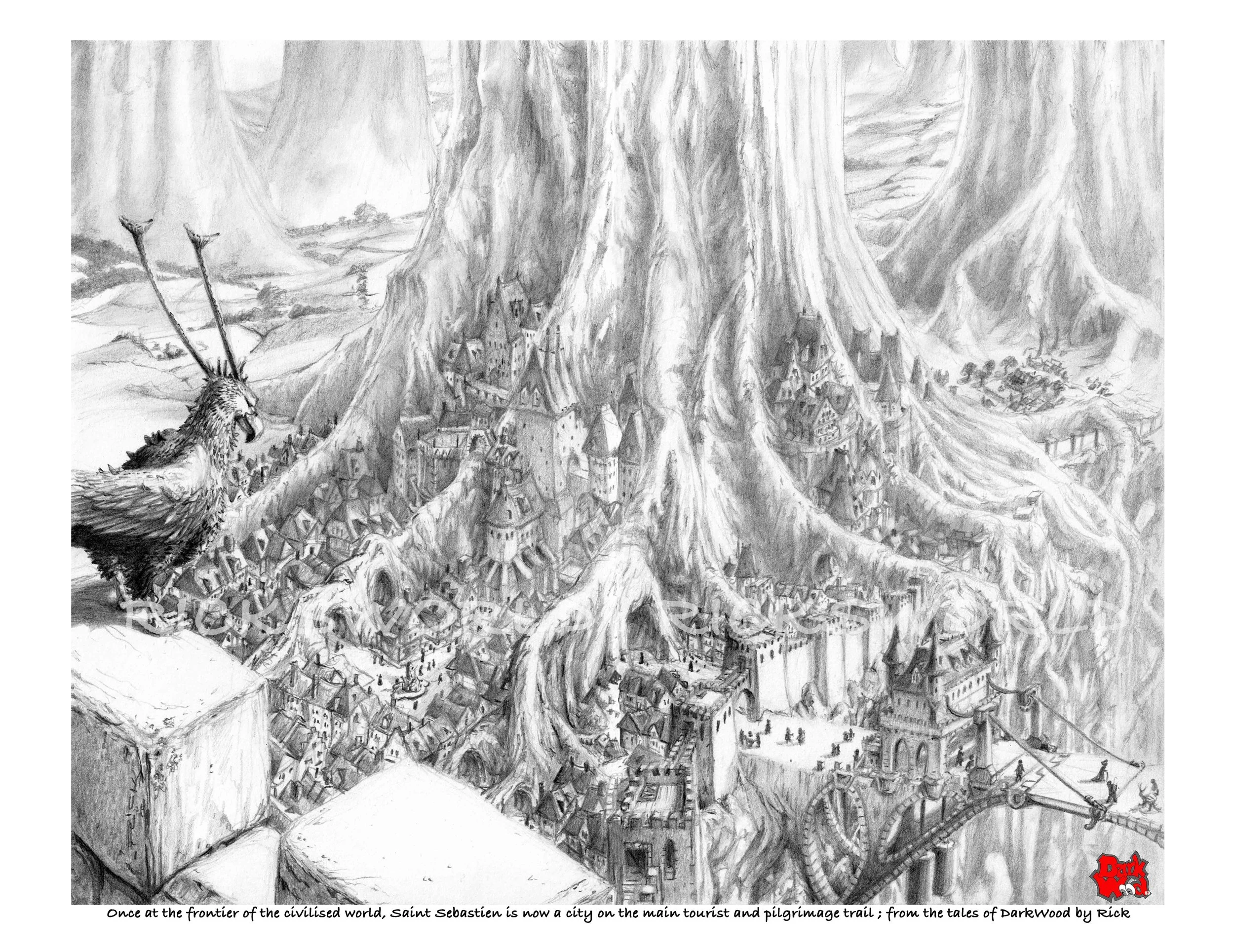 Once at the frontier of the civilised world, Saint Sebastien is now a city on the main tourist and pilgrimage trail. (Pencil) code DW075