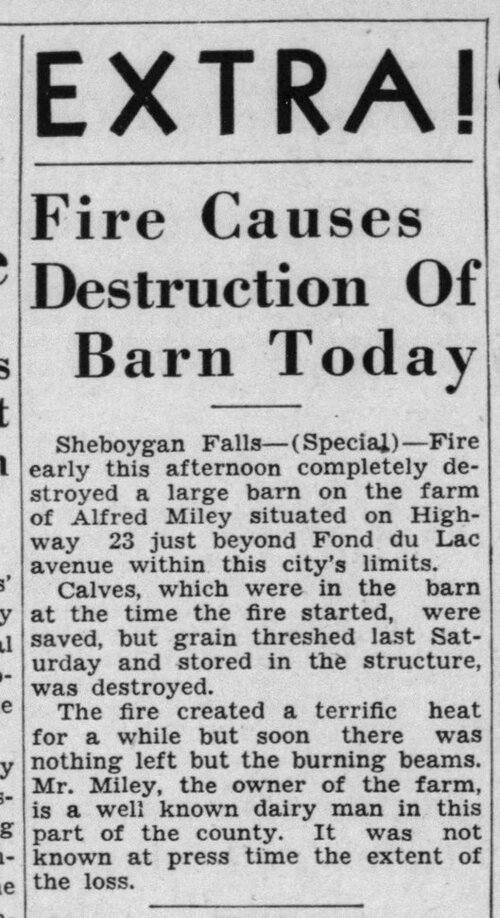 Miley Barn Fire 1935