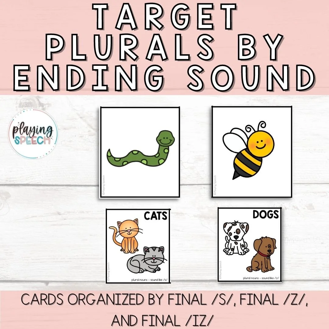 Regular Plural Nouns for Speech Therapy — Playing Speech | Speech ...