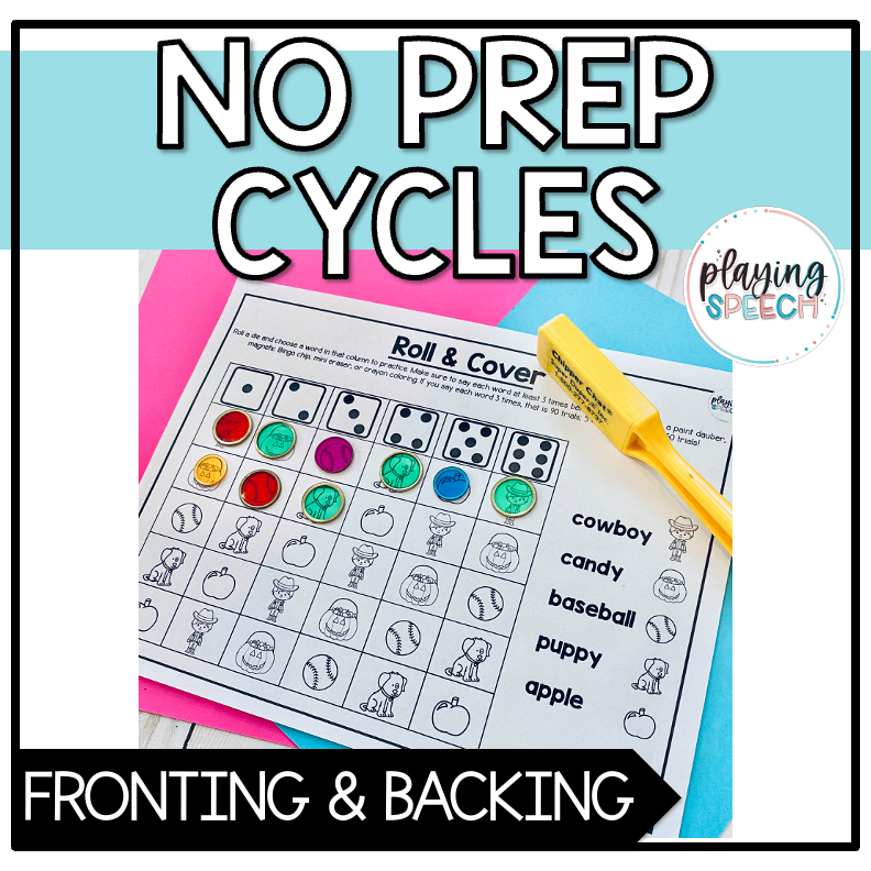 Fronting and Backing Cycles worksheets