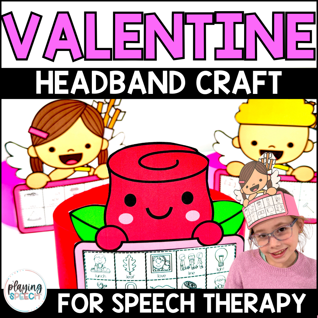Valentine Day Speech Crafts & Headbands Speech and Language Activities Coloring