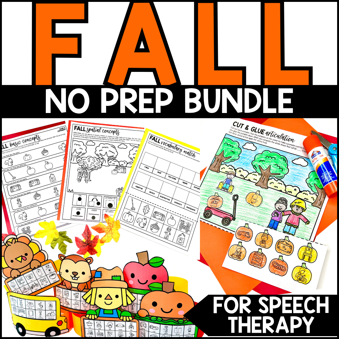 Fall Speech & Language Packet Summer Vocabulary Articulation Activities Craft