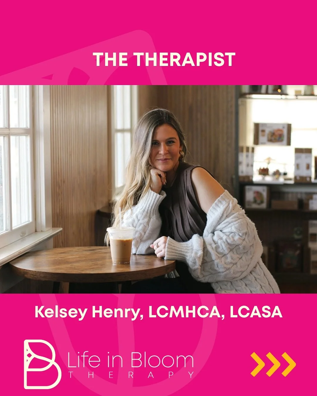 Therapist Spotlight:
🩷 Kelsey Henry, LCMHCA, LCASA 🩷
Meet Kelsey, one of our incredible therapists at Life in Bloom Therapy! Kelsey brings her background as a former collegiate athlete and her deep understanding of perfectionism, pressure, and sel