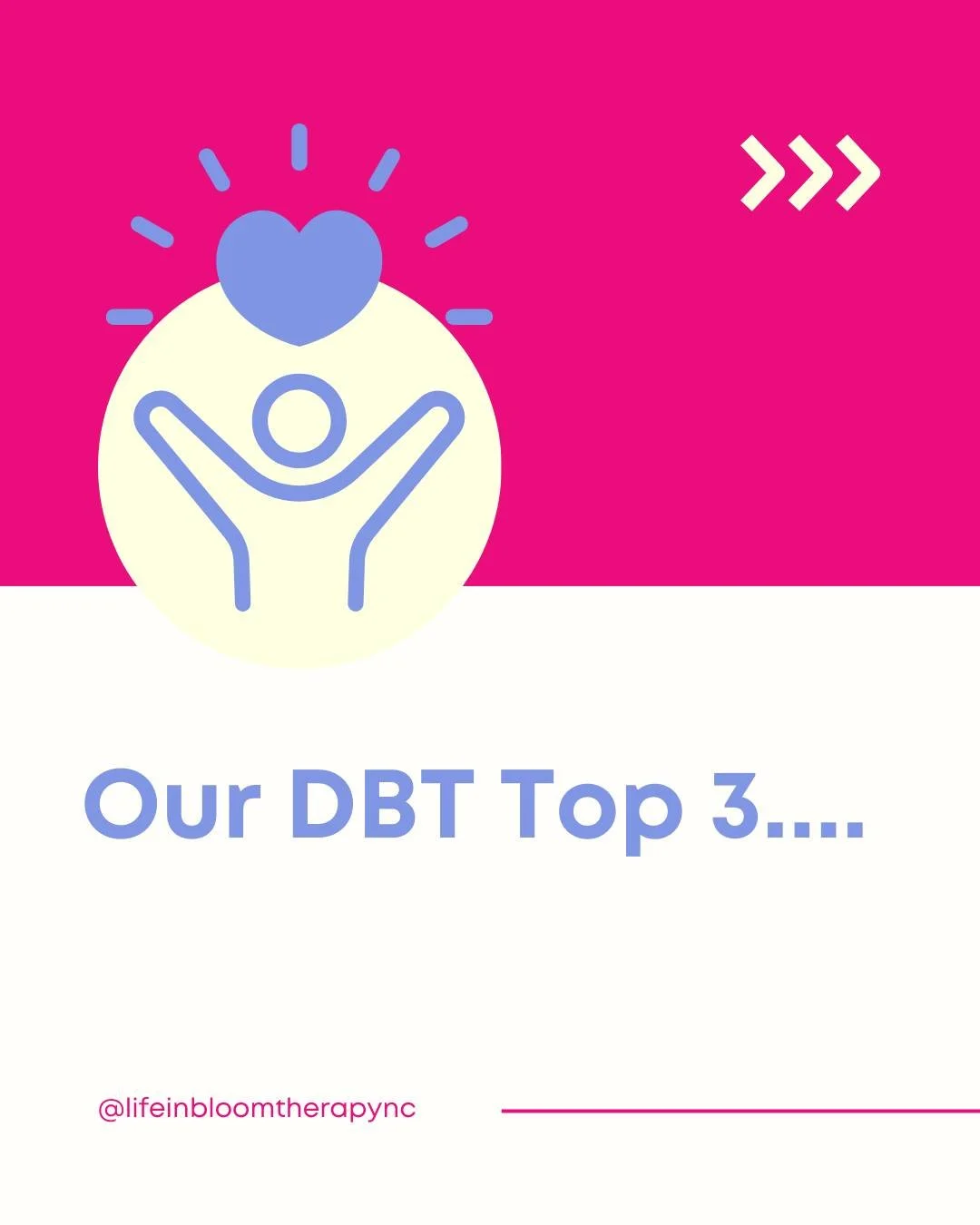 When life feels overwhelming, we lean on these three pillars of Dialectical Behavior Therapy to find our footing.

✨ Distress Tolerance
isn't about "fixing" the situation immediately, but about surviving the moment without making it worse. 