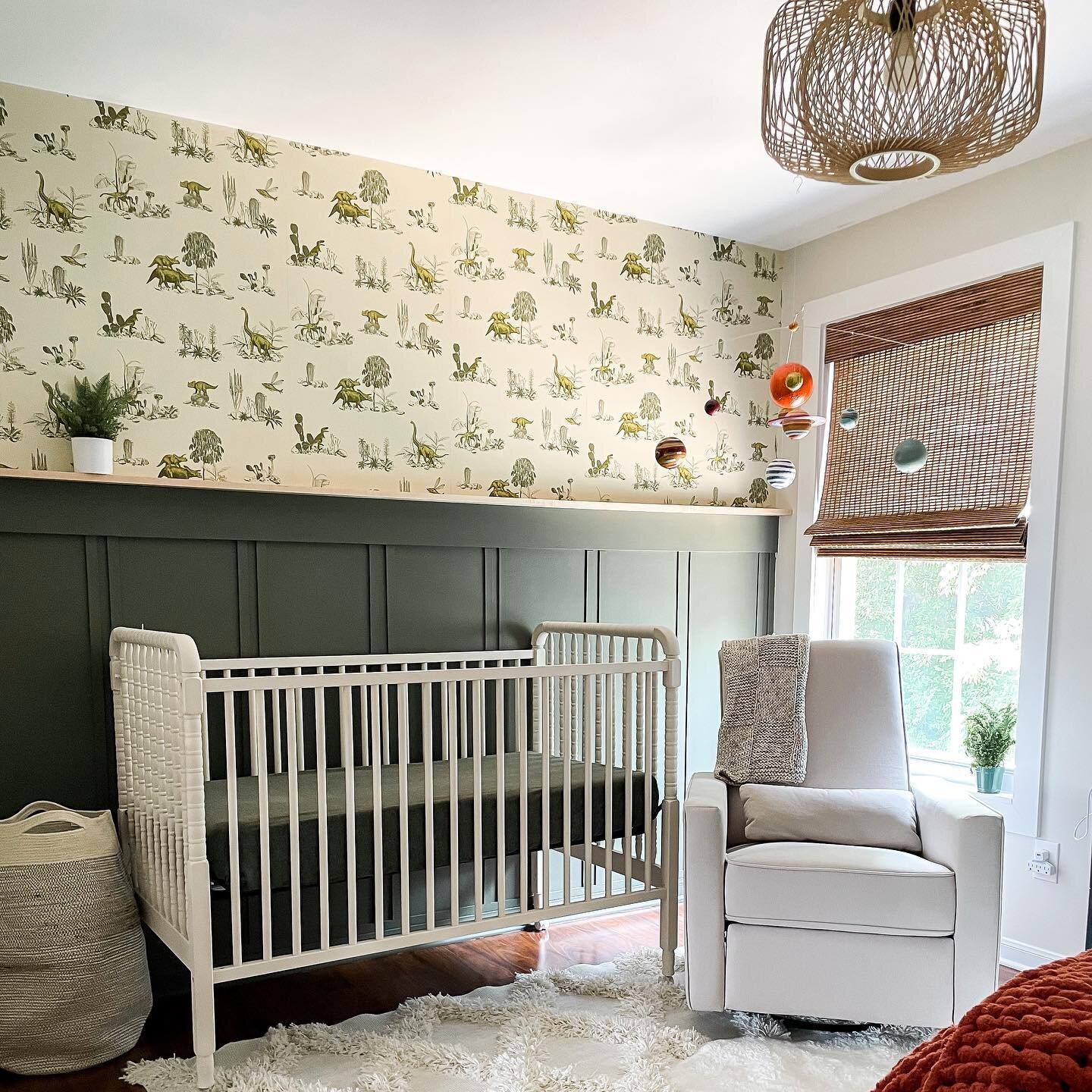 Every time I finish a nursery, it&rsquo;s my favorite room in the house. I like to keep them clutter-free and simple. I like something they can grow into but still is fun and a little whimsical. I knew I had to use this wallpaper the minute I saw it.