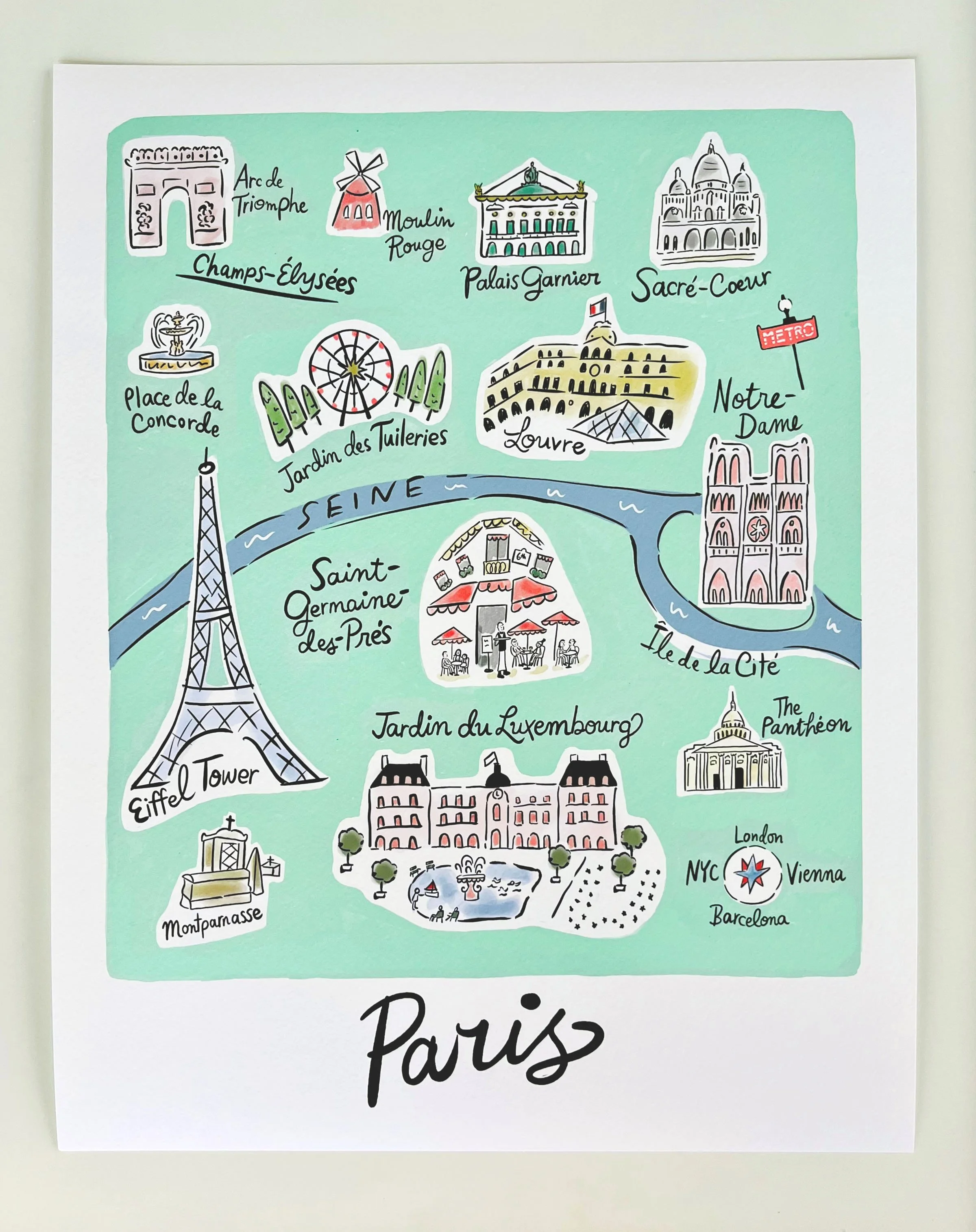 Paris Art Map Print