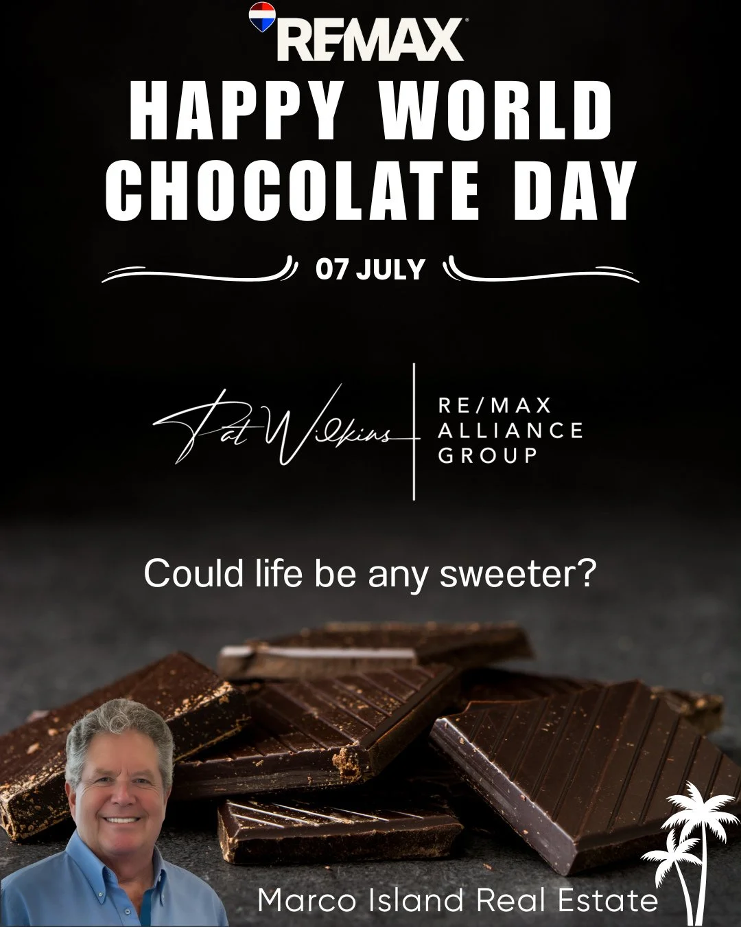 🍫 Happy World Chocolate Day from paradise! 🌊⁠
Just like your favorite treat, life on Marco Island is rich, indulgent, and oh-so-sweet. Could life be any sweeter? We don&rsquo;t think so. 🌴☀️⁠
📍Pat Wilkins | Marco Island Real Estate | 239-290-8593