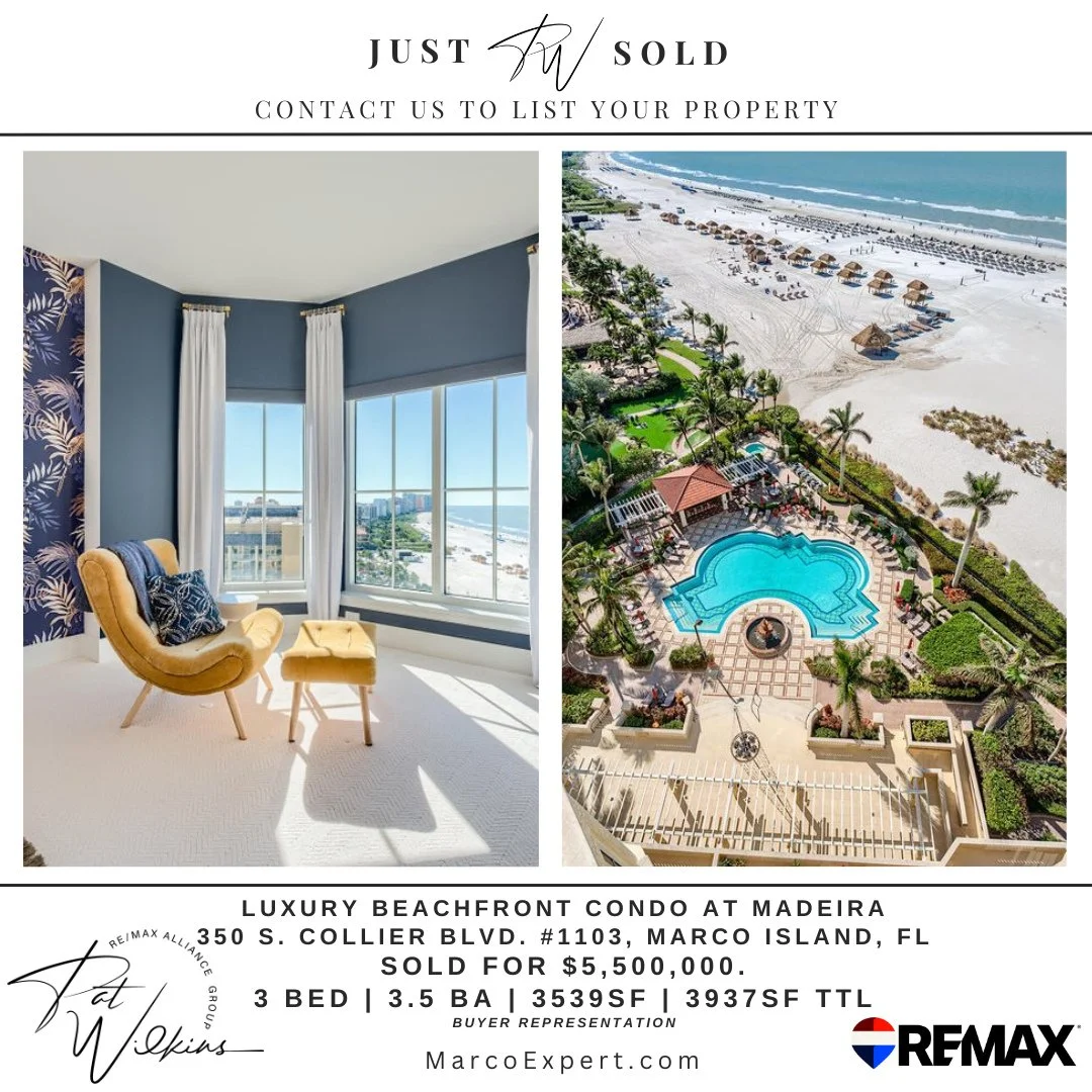 Another Success Story at The Madeira ✨⁠
We&rsquo;re thrilled for our repeat client who just closed on a spectacular beachfront residence at 350 S. Collier Blvd., #1103, Marco Island, FL in the prestigious Madeira at Cape Marco. Previously, we helped 