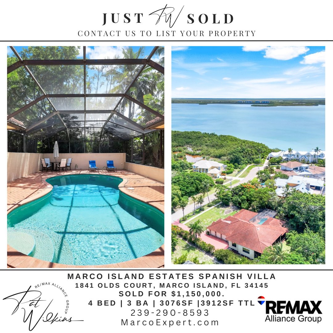 SOLD! 🏡1841 Olds Court | Marco Island Estate Section⁠
Closed at $1,150,000 &mdash; an incredible price for this neighborhood.⁠
⁠
This wasn&rsquo;t a simple deal&hellip; but the best transactions rarely are. With persistence, teamwork, and expert gui