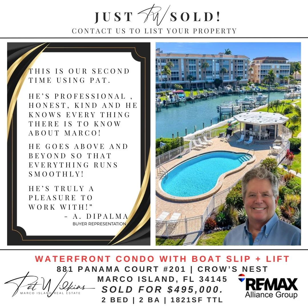 JUST CLOSED!! | Waterfront Success at Crow&rsquo;s Nest⁠
⁠
881 Panama Ct #201 SOLD for $495,000. Our buyers had a clear vision: waterfront living, boat slip, 2 Bed | 2 Bath, and the right lifestyle fit. This one checked every box. A few glitches, eve