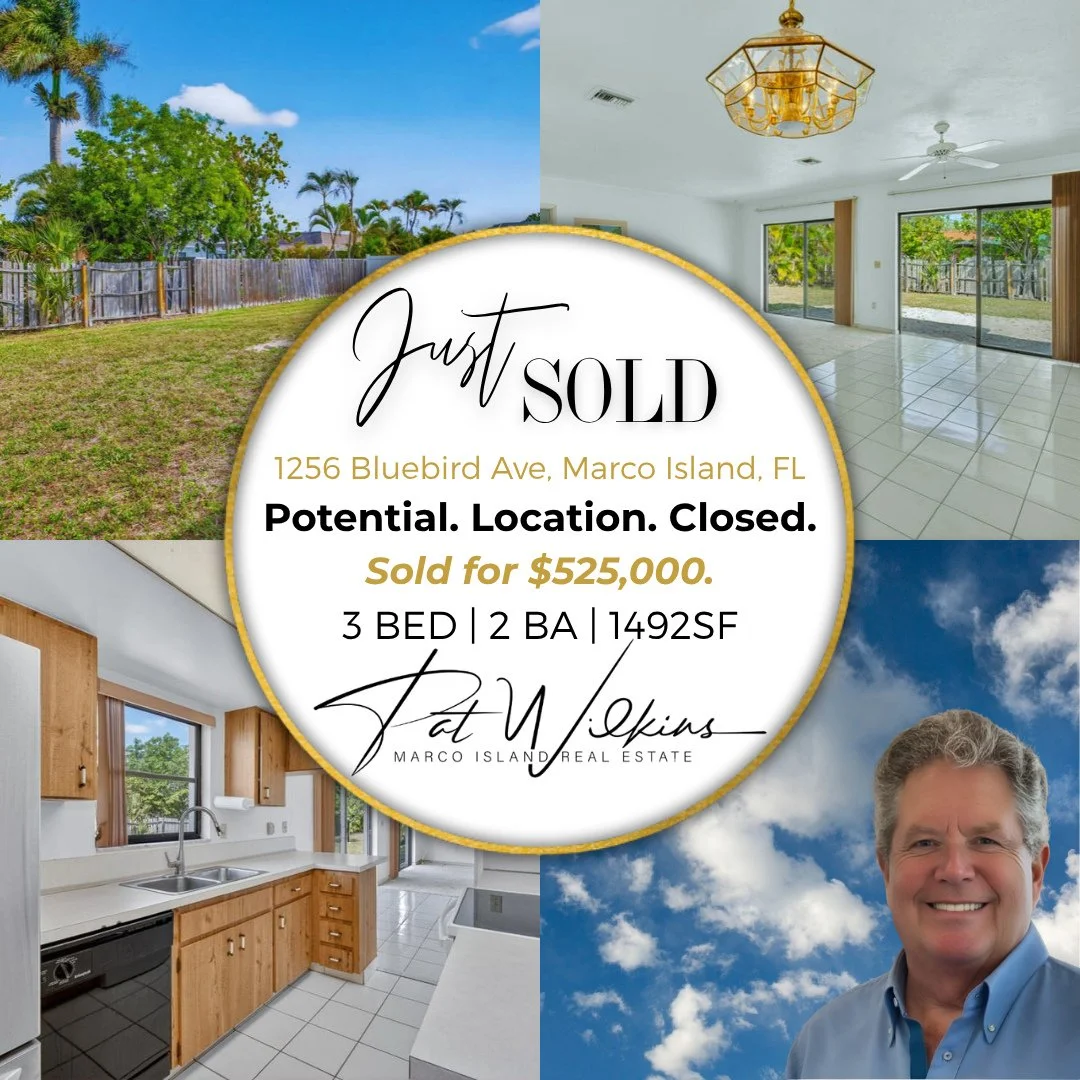 JUST CLOSED! | Opportunity Found on Marco Island!⁠
⁠
1256 Bluebird Avenue has sold for $525,000. We represented the buyer and helped secure a smart opportunity on Marco Island&mdash;a 3 Bed | 2 Bath ranch with 2-car garage and renovation upside in a 