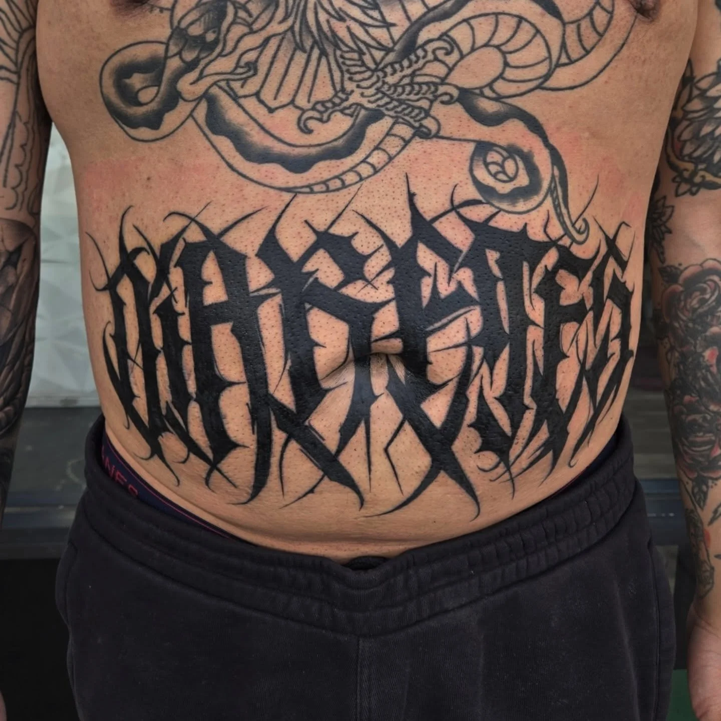 "Diabetes" 💉🍫🍬
Had alot of fun doing this freehand stomach piece for @o.g.wetback last week. 

Im always booking appointments, dm me here or email me at Aaron@diaztattoos.com to book your next tattoo!