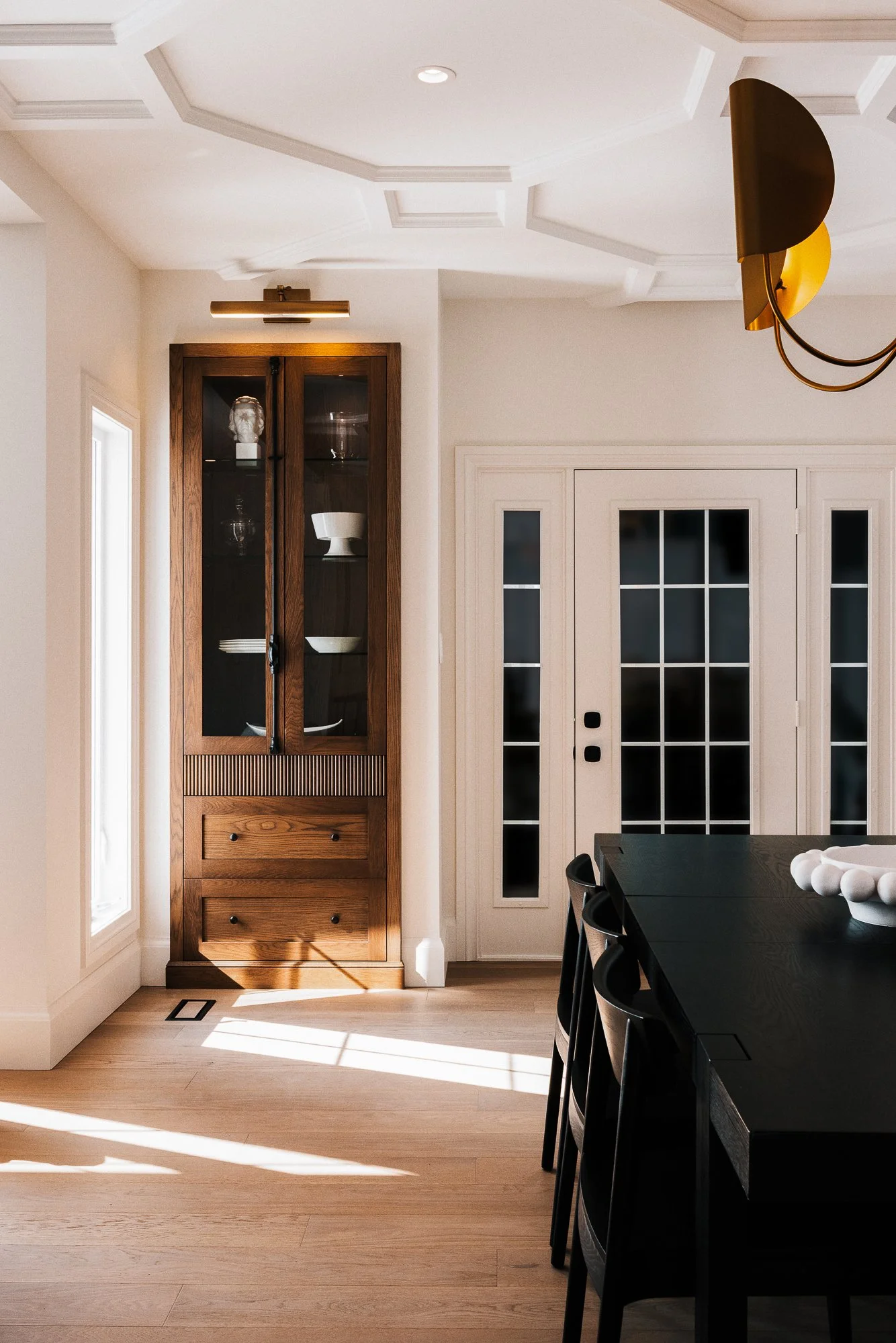 Thames Centre - Waubuno - Renovation - Elegant - Luxury - Dining - Coffered Ceiling - Custom Cabinetry