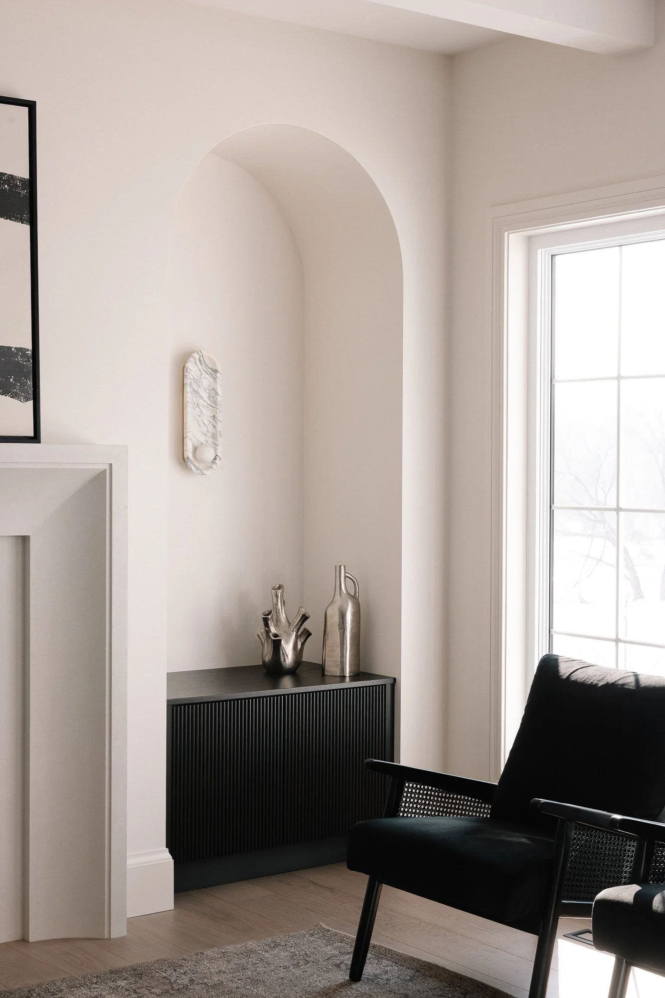 Thames Centre - Waubuno - Renovation - Elegant - Luxury - Dining -  Custom Cabinetry - Living Room - Arched Doorways
